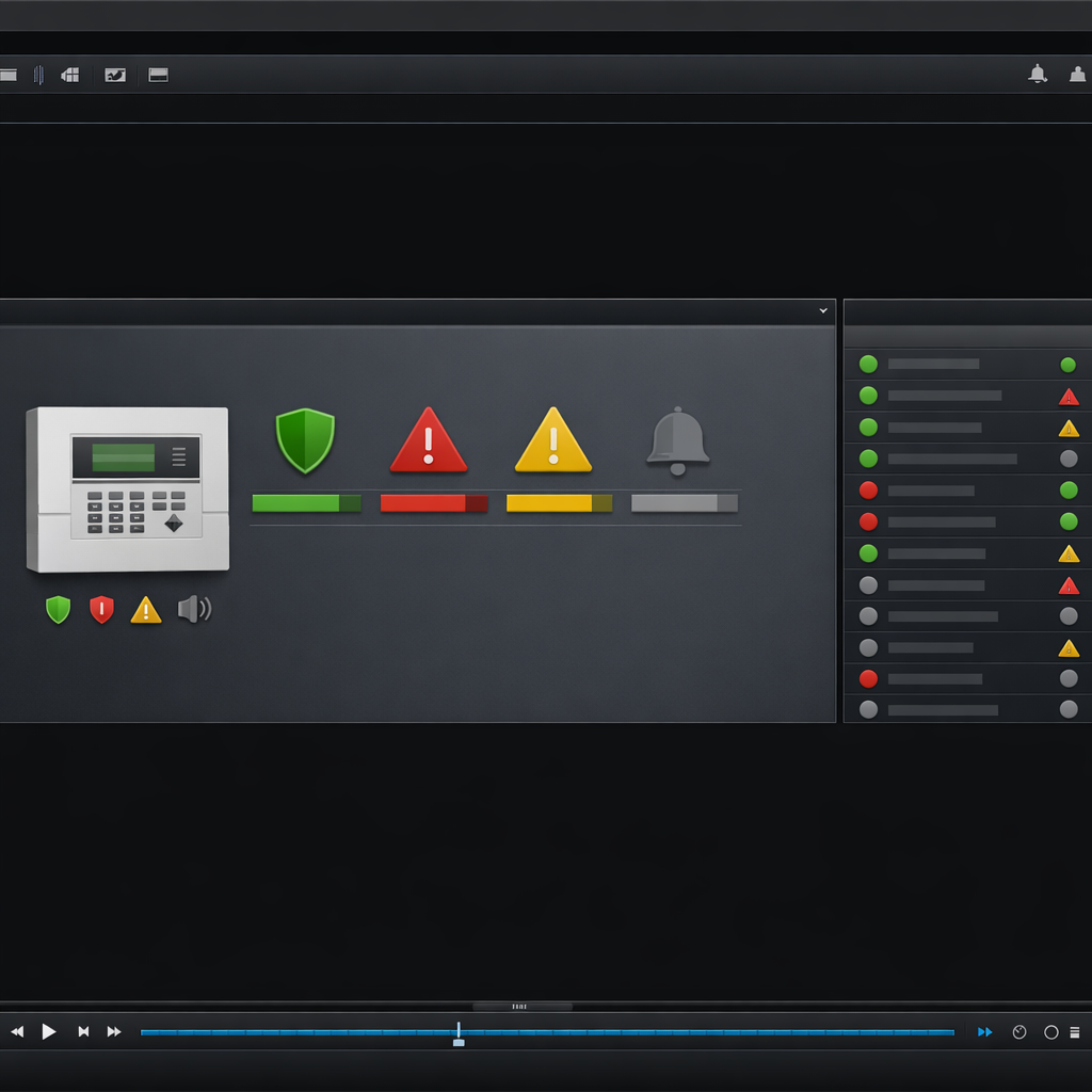 Clean interface showing Bosch alarm panel status and point information displayed within Milestone XProtect Smart Client