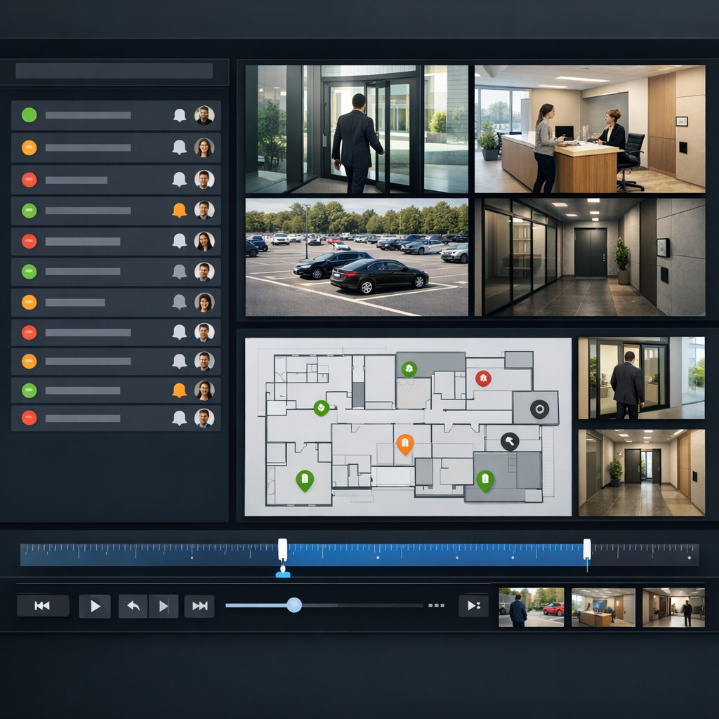 Clean dashboard interface displaying Paxton Net2 access control events integrated with Milestone XProtect video surveillance system